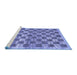 Sideview of Machine Washable Checkered Blue Modern Rug, wshabs91blu