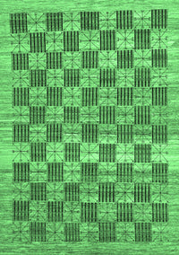 Checkered Emerald Green Modern Rug, abs91emgrn