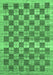 Checkered Emerald Green Modern Rug, abs91emgrn