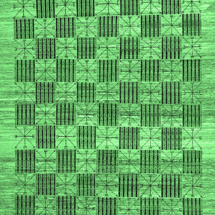 Checkered Emerald Green Modern Rug, abs91emgrn
