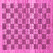 Square Machine Washable Checkered Pink Modern Rug, wshabs91pnk