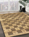 Abstract Sienna Brown Checkered Rug in Family Room, abs91