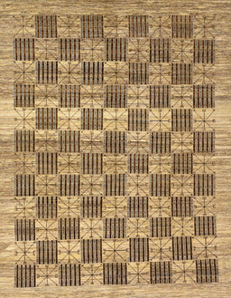 Abstract Sienna Brown Checkered Rug, abs91
