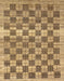 Abstract Sienna Brown Checkered Rug, abs91