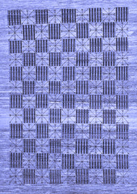 Checkered Blue Modern Rug, abs91blu