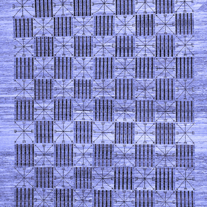 Checkered Blue Modern Rug, abs91blu