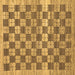 Square Machine Washable Checkered Brown Modern Rug, wshabs91brn