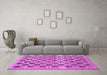 Machine Washable Checkered Purple Modern Area Rugs in a Living Room, wshabs91pur