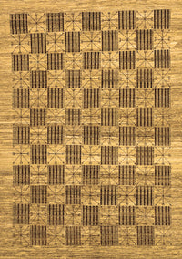 Checkered Brown Modern Rug, abs91brn