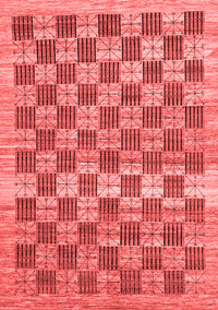 Checkered Red Modern Rug, abs91red