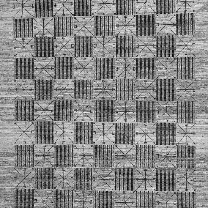 Machine Washable Checkered Gray Modern Rug, wshabs91gry