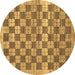 Round Checkered Brown Modern Rug, abs91brn