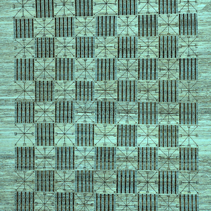 Machine Washable Checkered Light Blue Modern Rug, wshabs91lblu