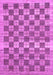 Machine Washable Checkered Purple Modern Area Rugs, wshabs91pur