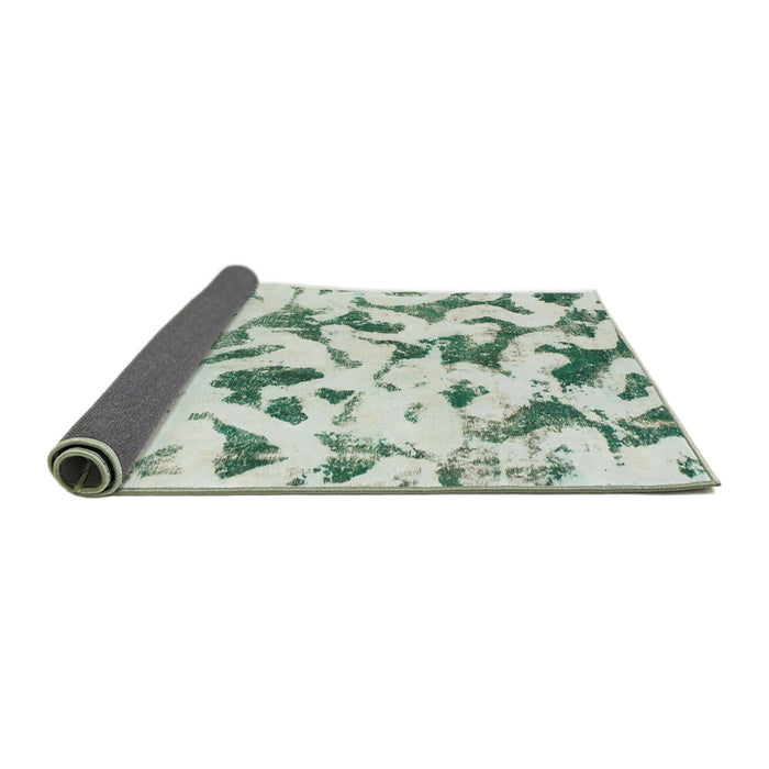 Sideview of Abstract Green Modern Rug, abs920