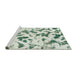 Sideview of Machine Washable Abstract Green Rug, wshabs920