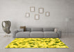 Machine Washable Abstract Yellow Modern Rug in a Living Room, wshabs920yw