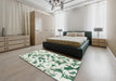 Abstract Green Modern Rug in a Bedroom, abs920