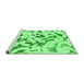 Sideview of Machine Washable Abstract Green Modern Area Rugs, wshabs920grn