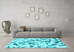 Machine Washable Abstract Light Blue Modern Rug in a Living Room, wshabs920lblu