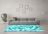 Machine Washable Abstract Light Blue Modern Rug, wshabs920lblu