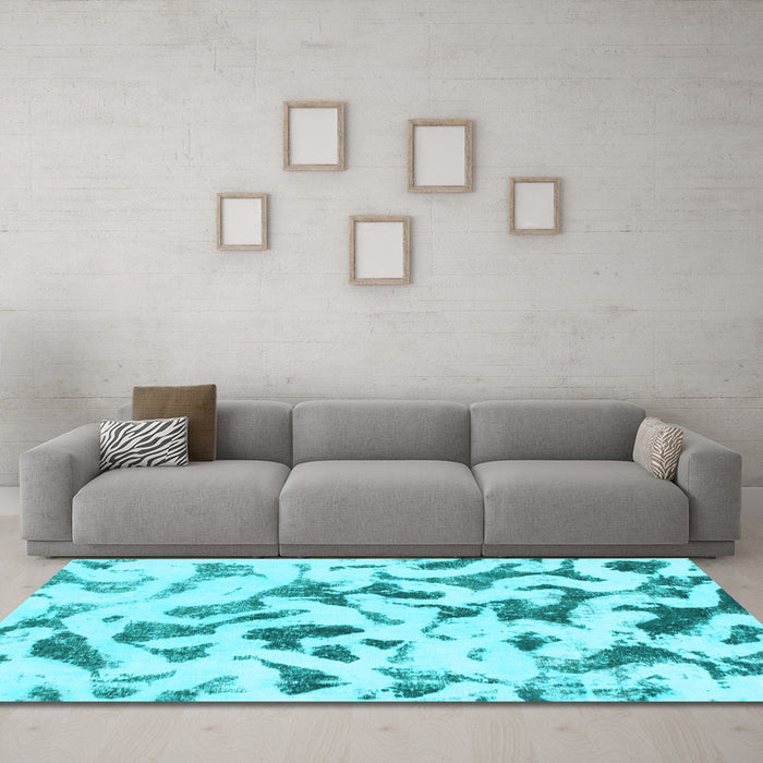 Machine Washable Abstract Light Blue Modern Rug in a Living Room, wshabs920lblu
