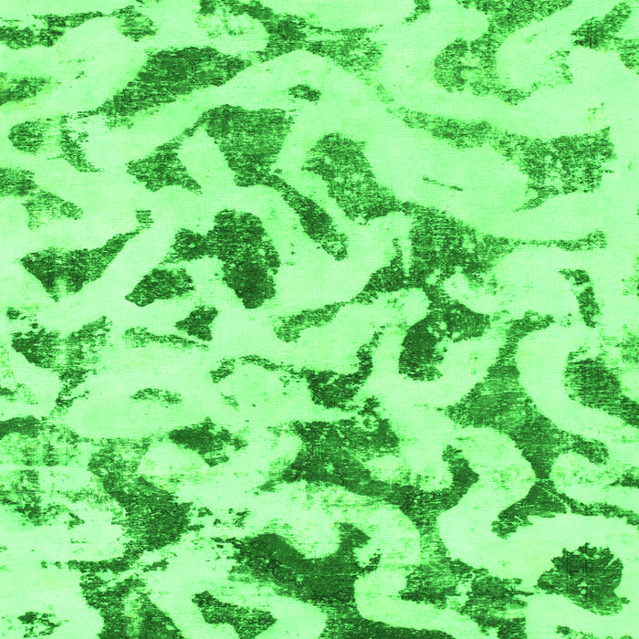 Square Machine Washable Abstract Green Modern Area Rugs, wshabs920grn