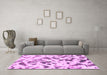 Machine Washable Abstract Pink Modern Rug in a Living Room, wshabs920pnk