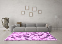 Machine Washable Abstract Pink Modern Rug, wshabs920pnk