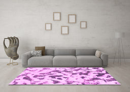 Machine Washable Abstract Pink Modern Rug in a Living Room, wshabs920pnk