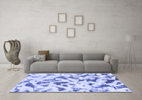 Machine Washable Abstract Blue Modern Rug, wshabs920blu