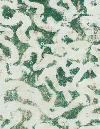 Machine Washable Abstract Green Rug, wshabs920