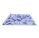 Sideview of Machine Washable Abstract Blue Modern Rug, wshabs920blu