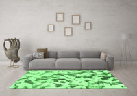 Machine Washable Abstract Emerald Green Modern Rug, wshabs920emgrn