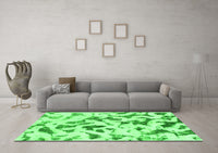 Machine Washable Abstract Green Modern Rug, wshabs920grn