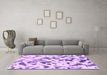 Machine Washable Abstract Purple Modern Area Rugs in a Living Room, wshabs920pur