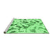 Sideview of Machine Washable Abstract Emerald Green Modern Area Rugs, wshabs920emgrn