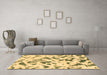 Machine Washable Abstract Brown Modern Rug in a Living Room,, wshabs920brn