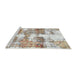 Sideview of Machine Washable Abstract Dark Almond Brown Rug, wshabs921