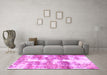 Machine Washable Abstract Pink Modern Rug in a Living Room, wshabs921pnk