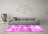 Machine Washable Abstract Pink Modern Rug, wshabs921pnk