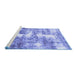 Sideview of Machine Washable Abstract Blue Modern Rug, wshabs921blu