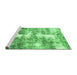 Sideview of Machine Washable Abstract Emerald Green Modern Area Rugs, wshabs921emgrn