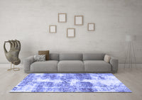 Machine Washable Abstract Blue Modern Rug, wshabs921blu