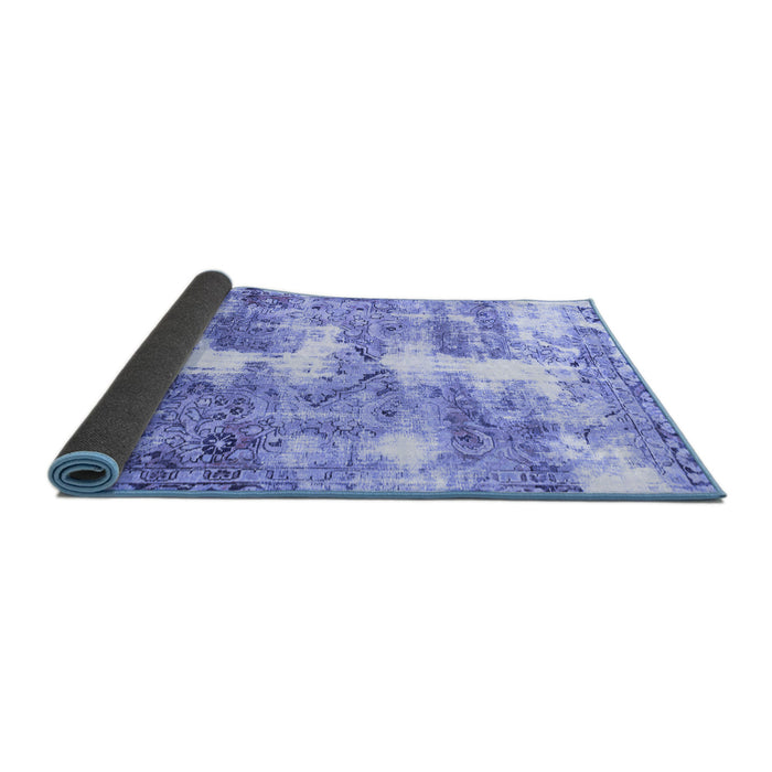 Sideview of Abstract Blue Modern Rug, abs921blu