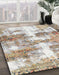 Machine Washable Abstract Dark Almond Brown Rug in a Family Room, wshabs921