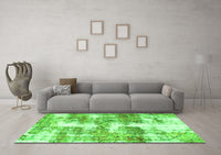 Machine Washable Abstract Green Modern Rug, wshabs921grn