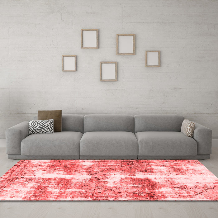 Modern Red Washable Rugs