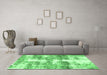 Machine Washable Abstract Emerald Green Modern Area Rugs in a Living Room,, wshabs921emgrn