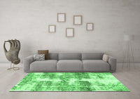 Machine Washable Abstract Emerald Green Modern Rug, wshabs921emgrn